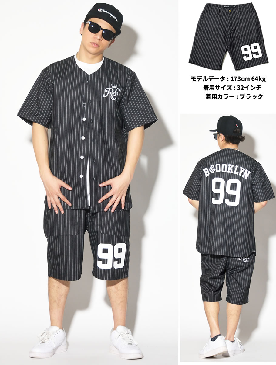ROCA WEAR ロカウェア ストライプ ハーフパンツ ショートパンツ 短パン RW172B03 b系 hiphop ヒップホップファッション RWDT307