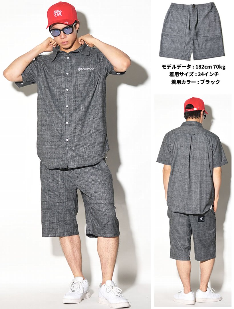 ロカウェア ROCAWEAR ハーフパンツ メンズ チェック柄 RW181B02