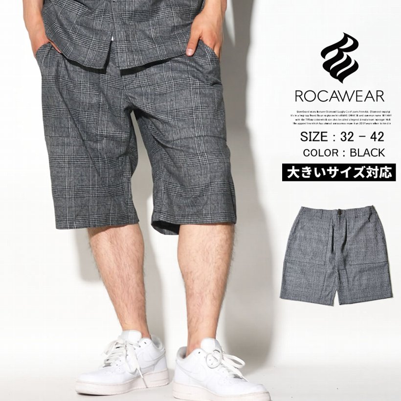 ロカウェア ROCAWEAR ハーフパンツ メンズ チェック柄 RW181B02