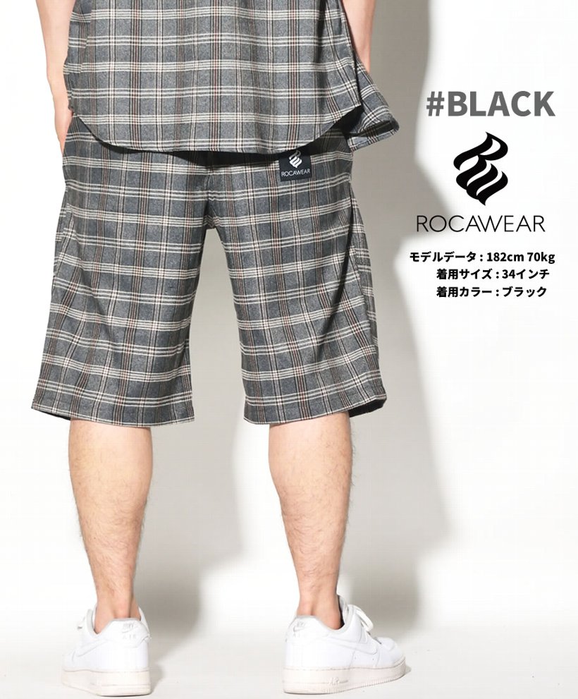 ロカウェア ROCAWEAR ハーフパンツ メンズ チェック柄 RW181B01