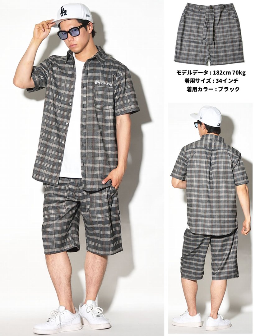 ロカウェア ROCAWEAR ハーフパンツ メンズ チェック柄 RW181B01