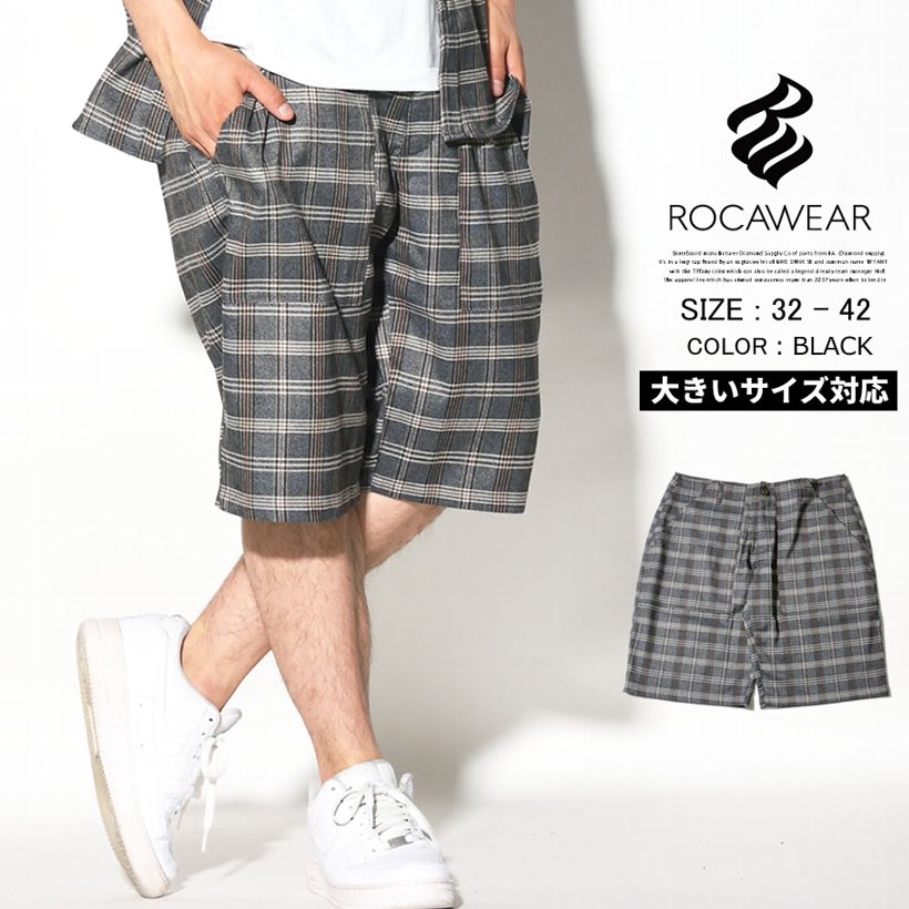 ロカウェア ROCAWEAR ハーフパンツ メンズ チェック柄 RW181B01