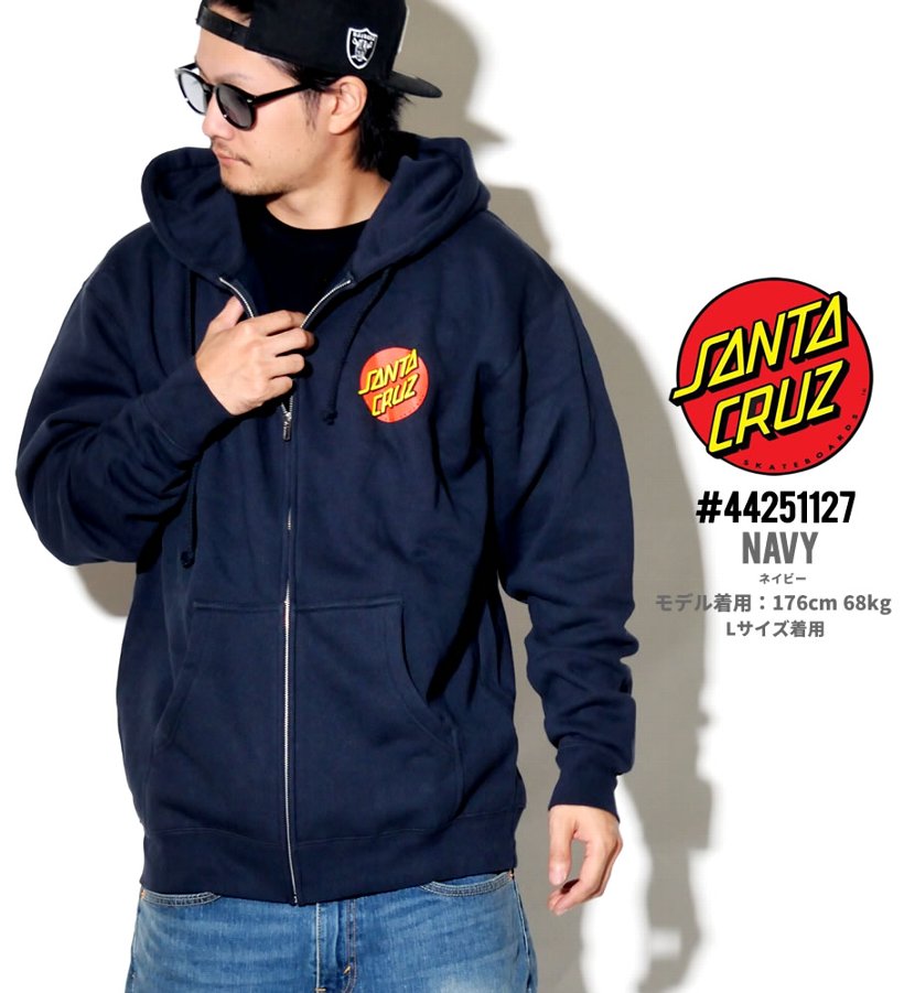 サンタクルーズ ジップパーカー メンズ 裏起毛 SANTA CRUZ 44251127 2018秋冬 新作