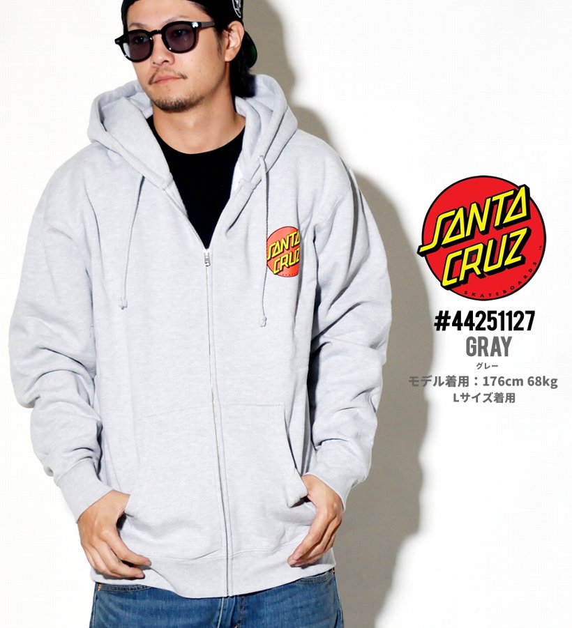 サンタクルーズ ジップパーカー メンズ 裏起毛 SANTA CRUZ 44251127 2018秋冬 新作
