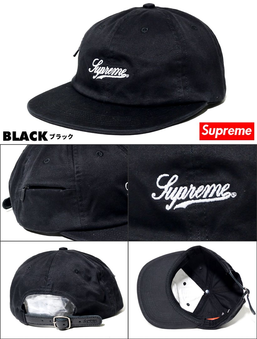 Supreme シュプリーム 6パネルキャップ SS18H45 Side Pocket Script Logo 6-Panel