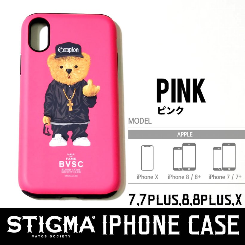 STIGMA スティグマ iPhoneXケース スマホケース シリコン ハードケース キャラクター プリント 韓国 ブランド