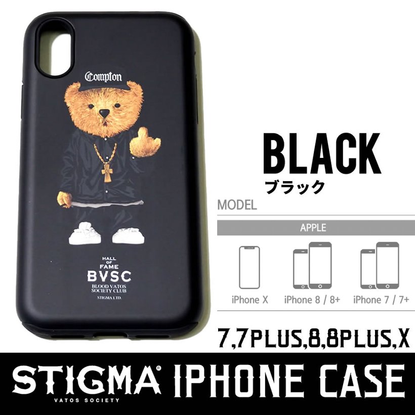 STIGMA スティグマ iPhoneXケース スマホケース シリコン ハードケース キャラクター プリント 韓国 ブランド