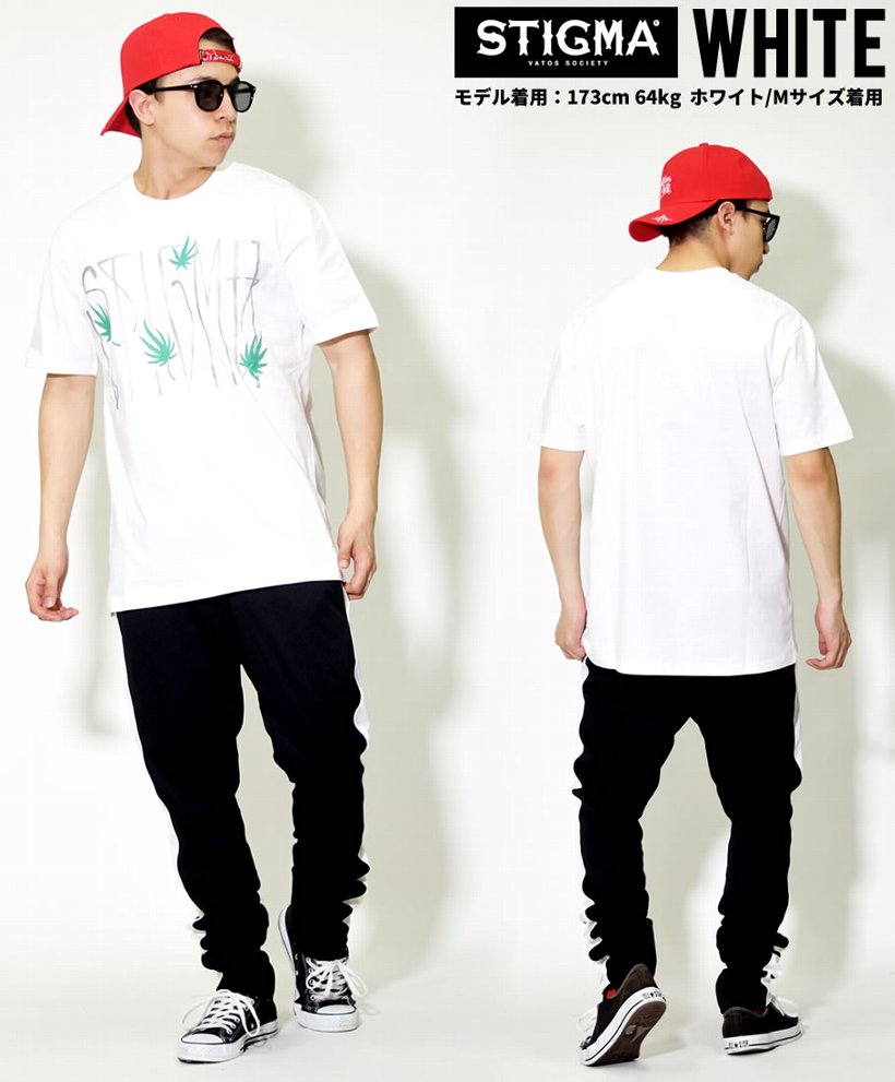 STIGMA スティグマ Tシャツ メンズ 半袖 春 おしゃれ 韓国 ブランド 海外 ロゴ プリント 白 黒