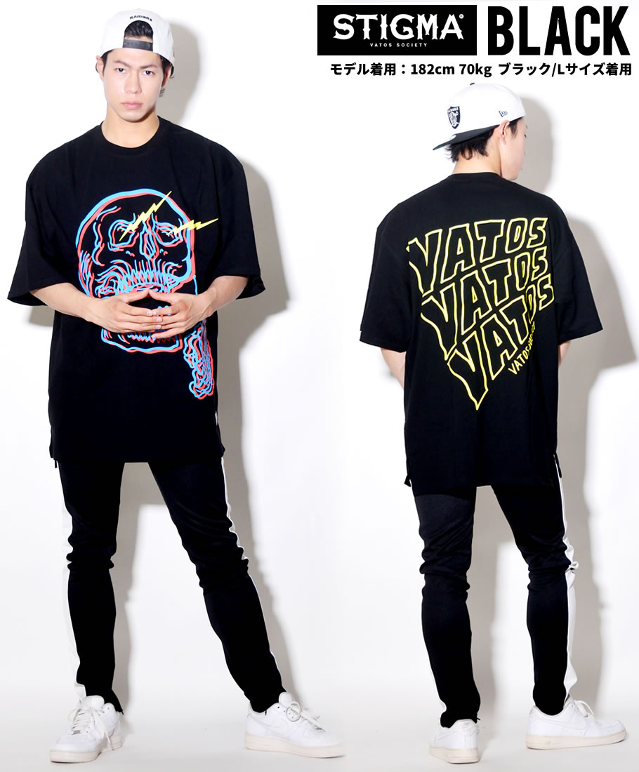 STIGMA スティグマ Tシャツ メンズ 半袖 夏 スカル ドクロ 骸骨 ストリート系 hiphop ヒップホップ 韓国 ファッション ブランド 海外 ロゴ プリント