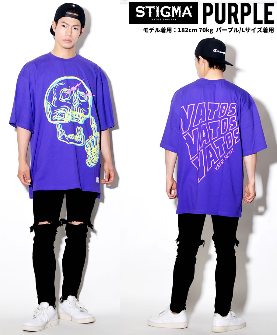 STIGMA スティグマ Tシャツ メンズ 半袖 夏 スカル ドクロ 骸骨 ストリート系 hiphop ヒップホップ 韓国 ファッション ブランド 海外 ロゴ プリント