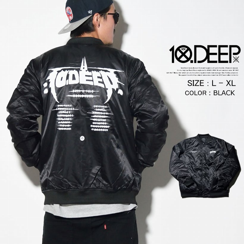 10DEEP テンディープ フライトジャケット MA-1 メンズ ミリタリージャケット MA1 64TD0603 B系 ストリート系 送料無料