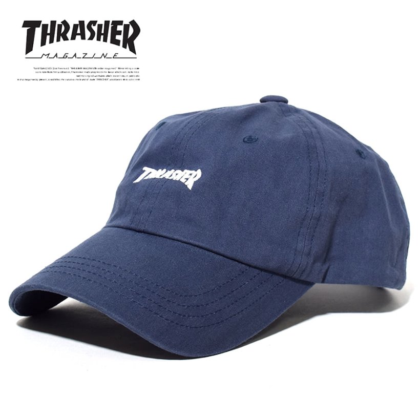 スラッシャー THRASHER キャップ 6パネル ローキャップ 16TH-C25 ネイビー 紺 2016春新作