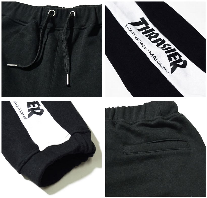 スラッシャー スウェットパンツ メンズ ブランド 細身 ストレート サイドライン スポーツ 大きいサイズ THRASHER