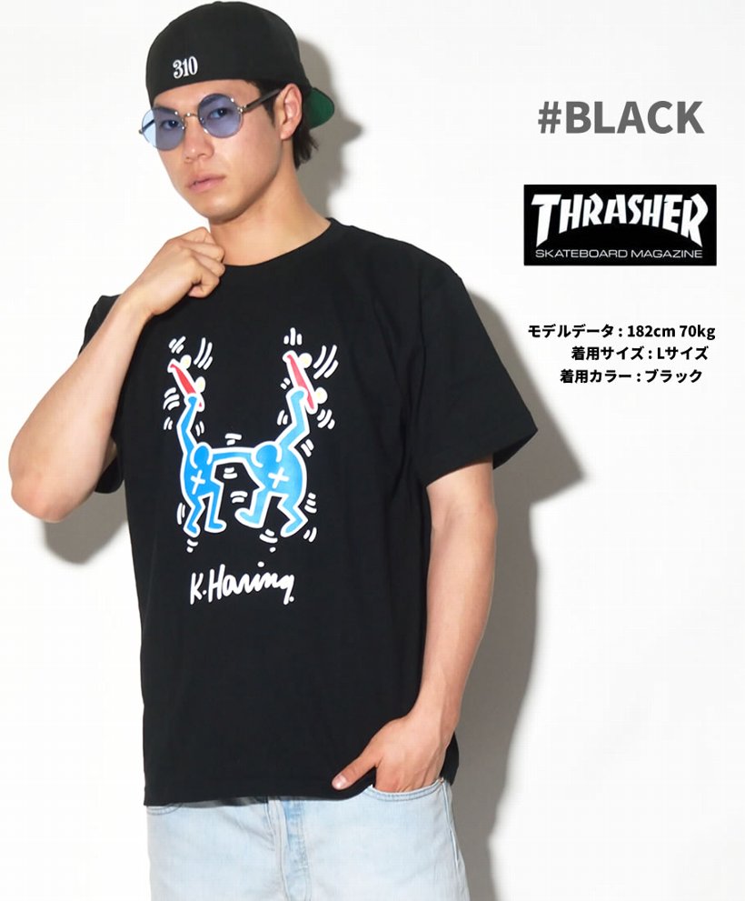 THRASHER × Keith Haring スラ ッシャー×キースへリング コラボ Tシャツ メンズ 半袖