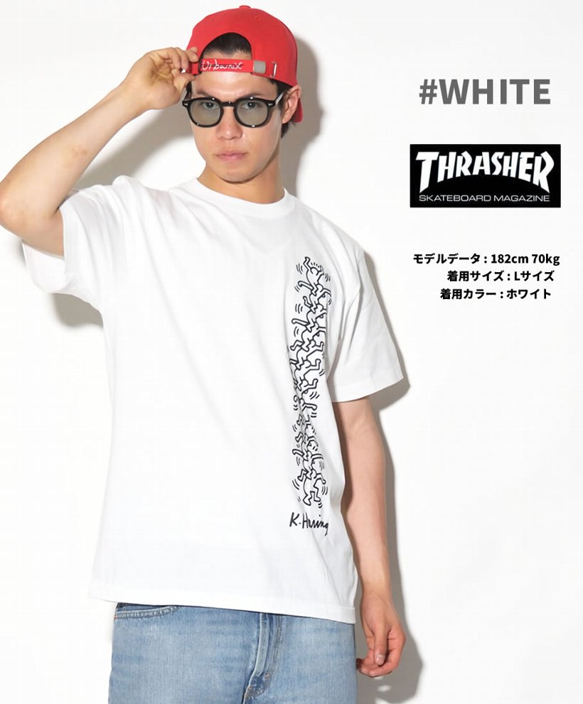 THRASHER × Keith Haring スラッシャー×キースへリング コラボ Tシャツ メンズ 半袖 THKH-ST19