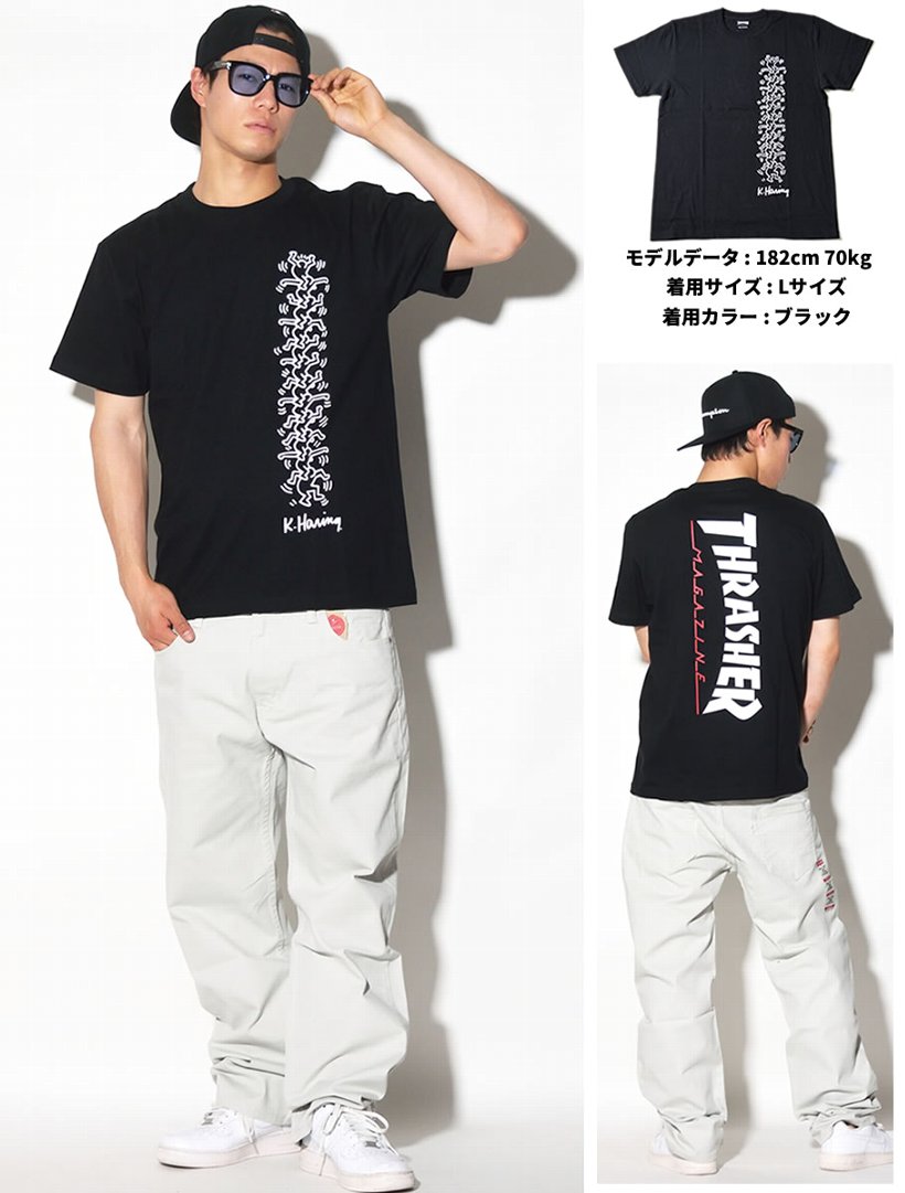 THRASHER × Keith Haring スラッシャー×キースへリング コラボ Tシャツ メンズ 半袖 THKH-ST19