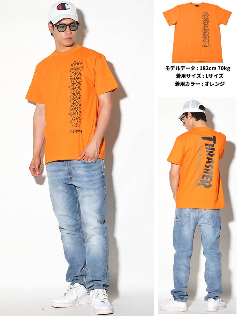 THRASHER × Keith Haring スラッシャー×キースへリング コラボ Tシャツ メンズ 半袖 THKH-ST19