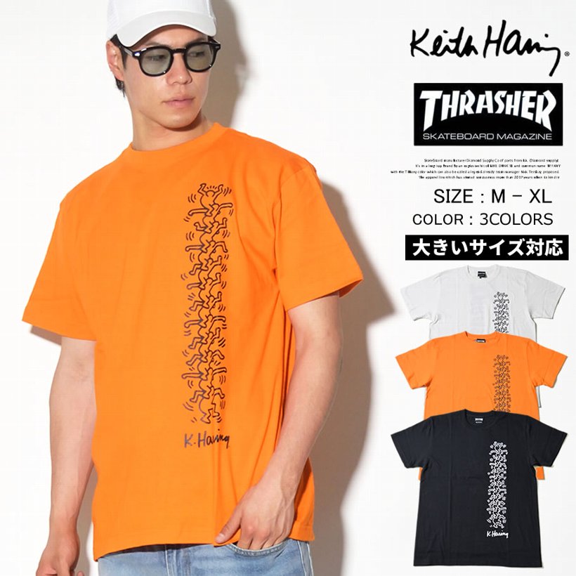 THRASHER × Keith Haring スラッシャー×キースへリング コラボ Tシャツ メンズ 半袖 THKH-ST19