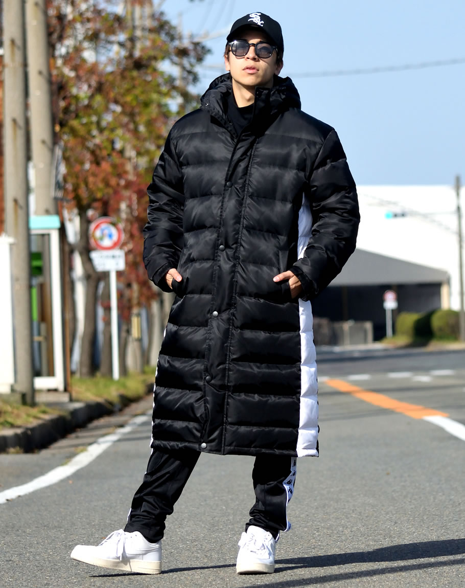 ダウンジャケット ロング ベンチコート メンズ 大きいサイズ 膝下 ストリート系 モード 韓国 ヒップホップ ファッション 服 通販 Black Horse ブラックホース