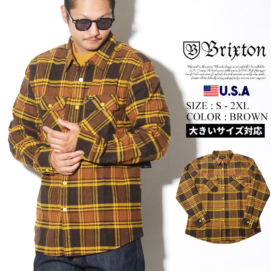 Brixton ブリクストン チェック柄 長袖シャツ メンズ レディース Bowery L S Flannel 西海岸 ストリート系 スケーター カジュアル ファッション 帽子 通販