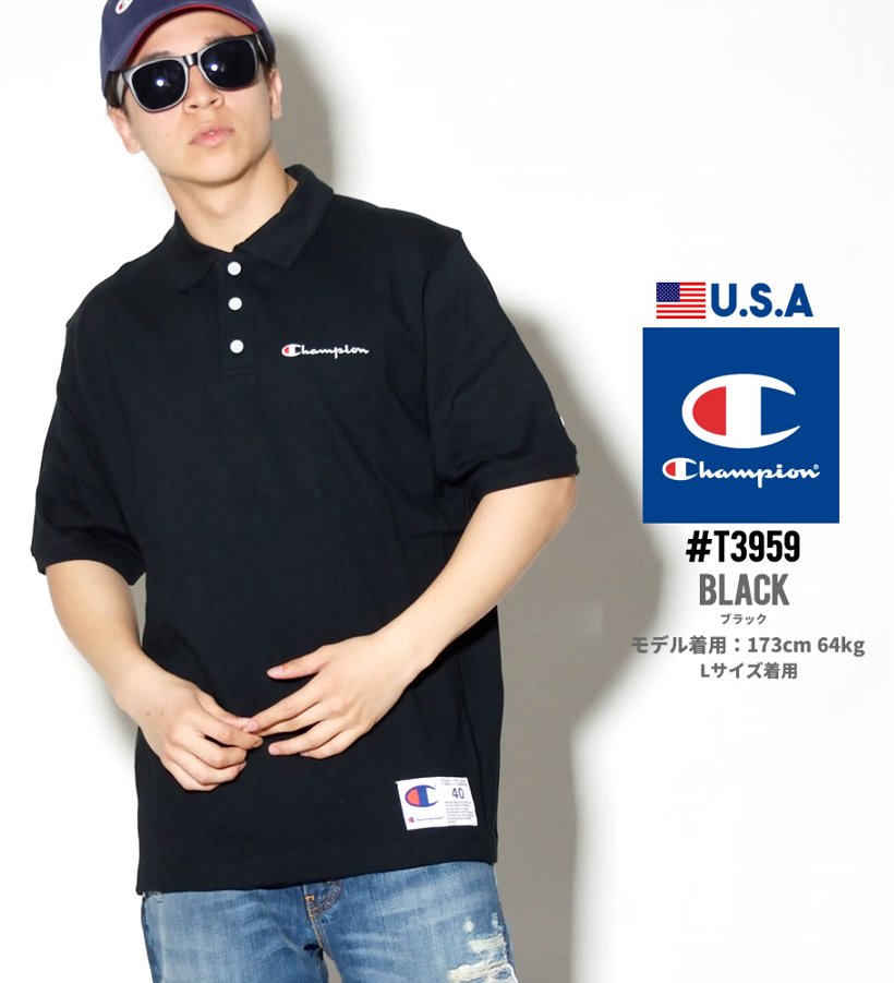 Champion チャンピオン 半袖ポロシャツ メンズ 大きいサイズ Hiphop ヒップホップ ストリート系 ファッション T3959 Cptt018