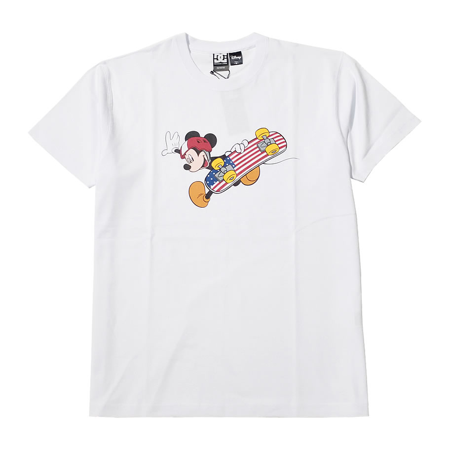 Dc Shoes Disney Tシャツ 半袖 ミッキー プリント コラボ ディズニー ホワイト 5226j041