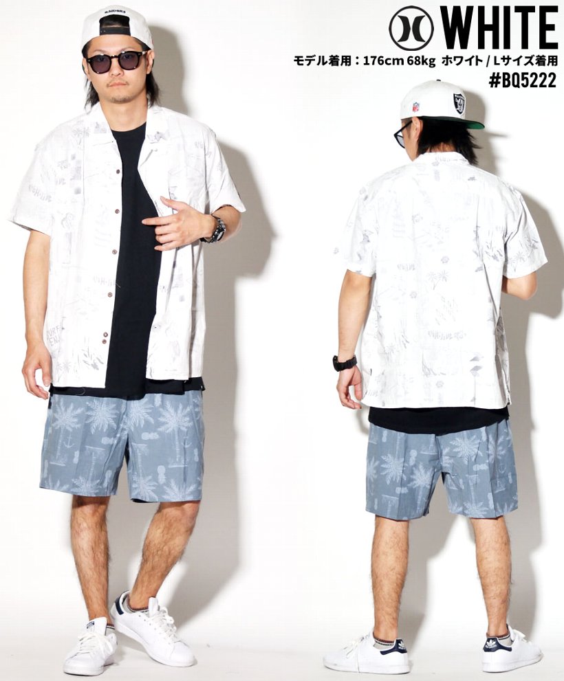 Hurley ハーレー 半袖シャツ メンズ 大きいサイズ 総柄 サーフ系 ストリート系 スケーター ファッション Bq5222 服 通販