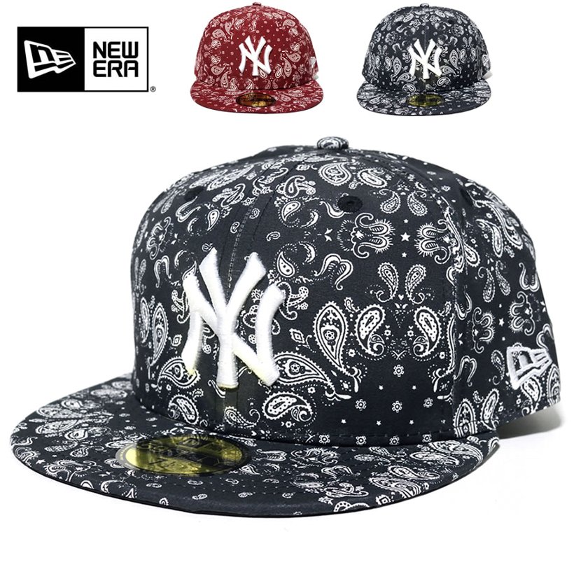 New Era ニューエラ ベースボールキャップ Nyロゴ 59fifty 60 40 クロス ペイズリー ニューヨーク ヤンキース Nwct1323