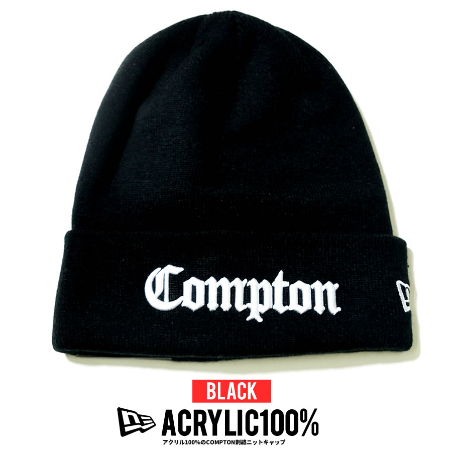 New Era ニューエラ ニットキャップ ニット帽 メンズ レディース オールドイングリッシュフォント Compton コンプトン 帽子 通販