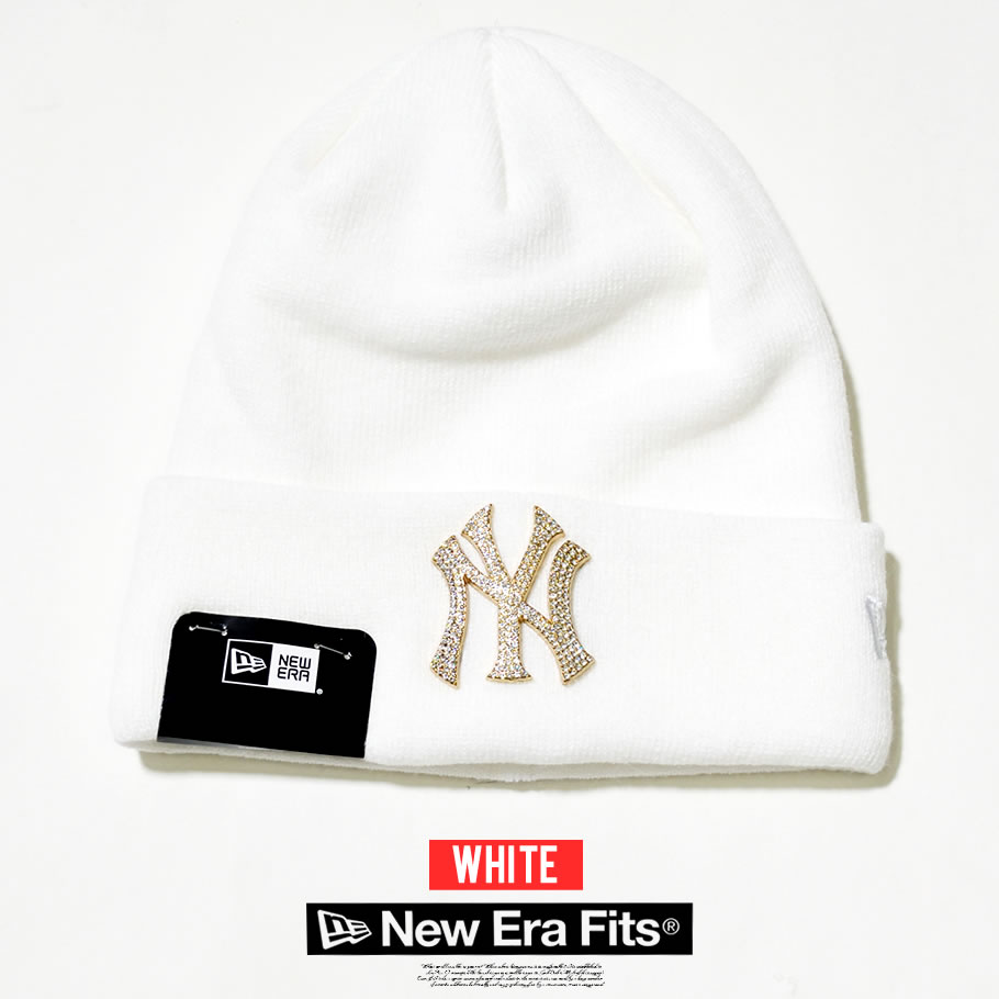 New Era ニューエラ ニットキャップ ニット帽 メンズ レディース Nyロゴ ベーシック カフニット ラインストーン ニューヨーク ヤンキー 帽子 通販