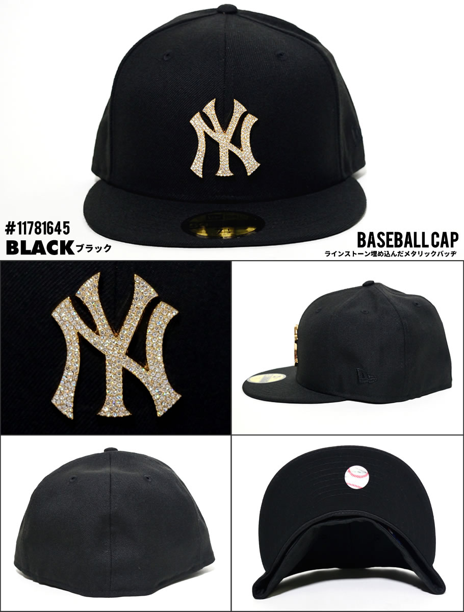 New Era ニューエラ ベースボールキャップ メンズ レディース Nyロゴ 59fifty ラインストーン ニューヨーク ヤンキース 帽子 通販