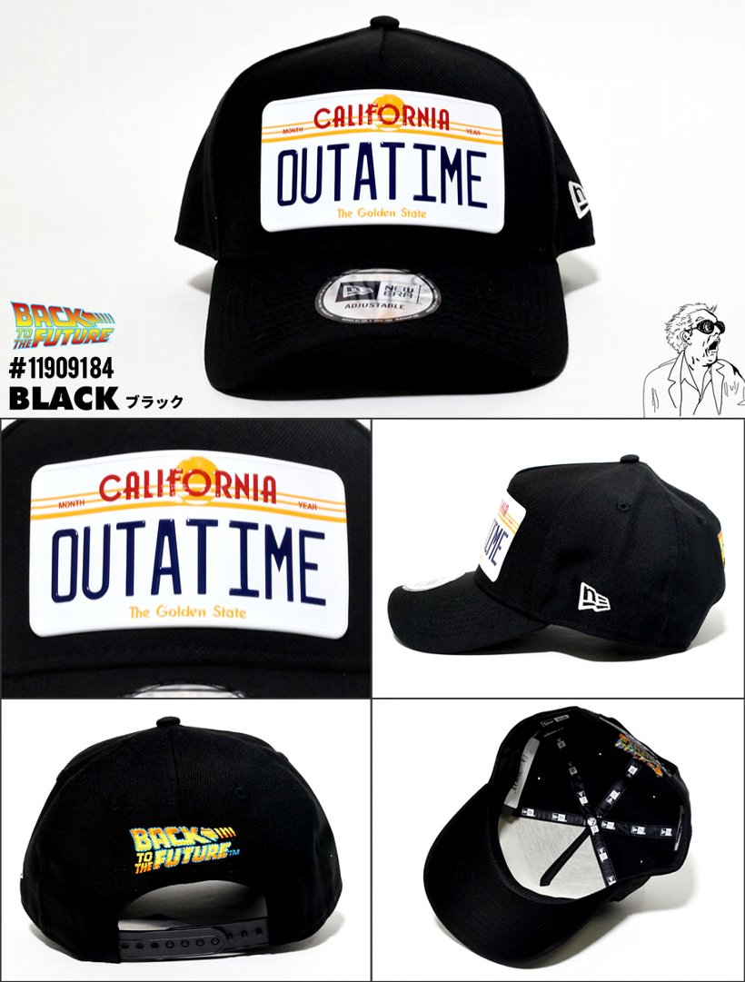 New Era ニューエラ カーブキャップ メンズ レディース 9forty A Frame Back To The Future バック トゥ ザ フューチャー デロリアン ナンバープレート ブラック 帽子 通販