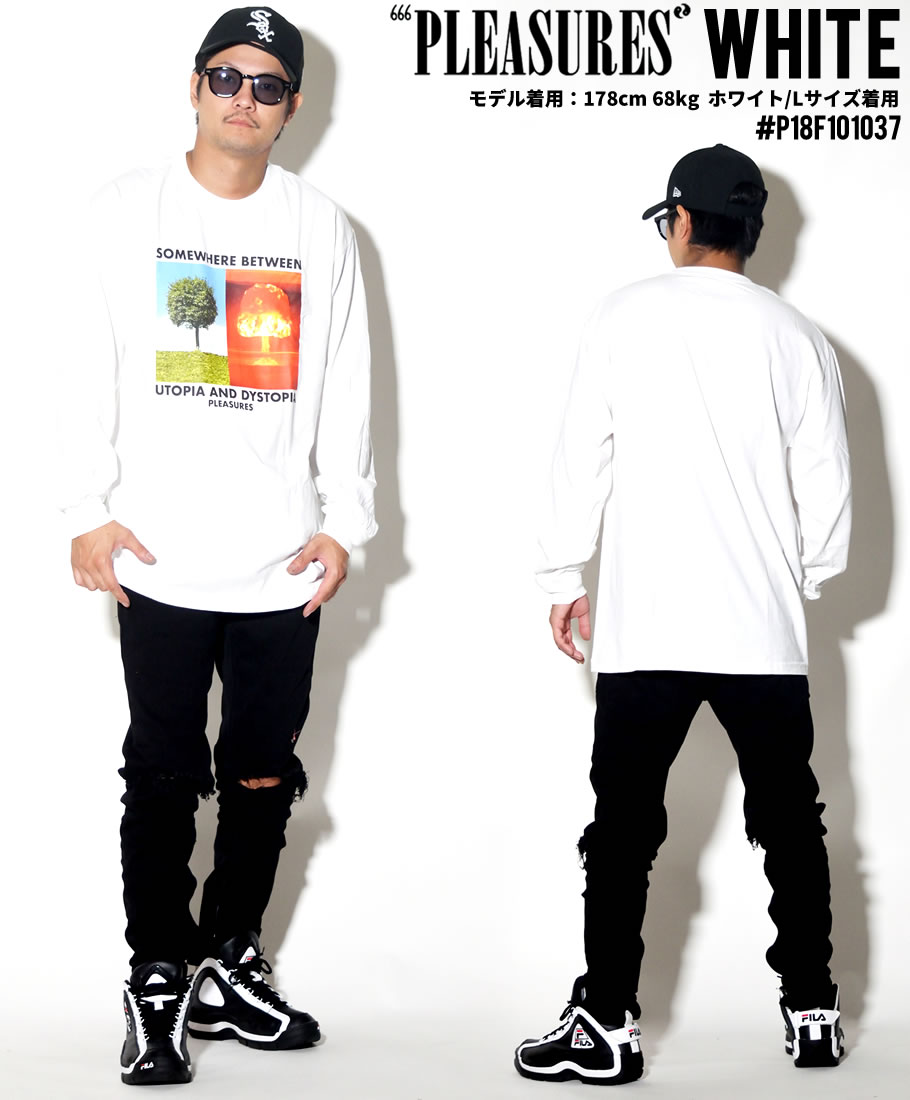 PLEASURES プレジャー ロンT 長袖Tシャツ メンズ プリント ヒップホップ ストリート系 ファッション 服 通販 P18F101037