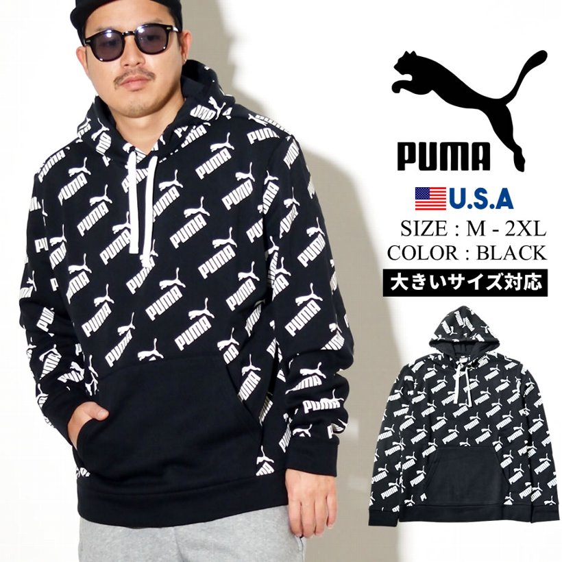 Puma プーマ パーカー メンズ ロゴ Amplified Hoody Fl 01 Puma Black