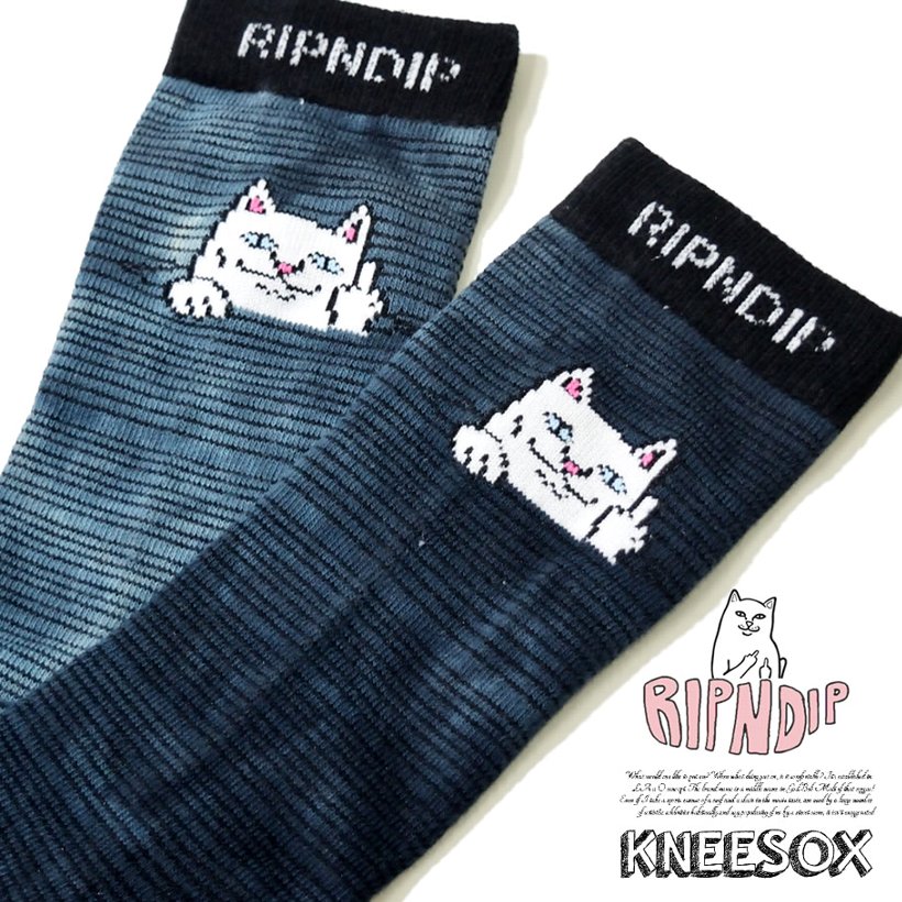 Ripndip リップンディップ ハイソックス メンズ レディース ネコ 猫 ロゴ スケーター ストリート系 ファッション Peeking Nerm Socks 靴下 通販