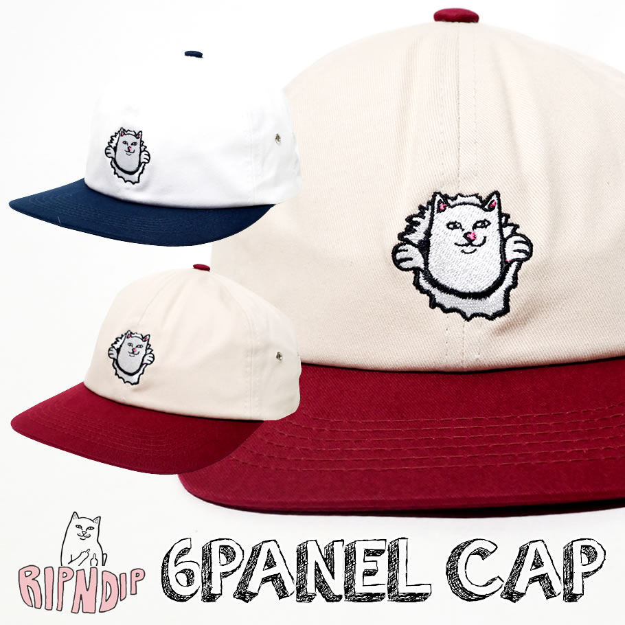 Ripndip リップンディップ 6パネルキャップ メンズ レディース 猫 ネコ 総柄 ストリート系 スケーター ファッション 帽子 通販 Rdct015