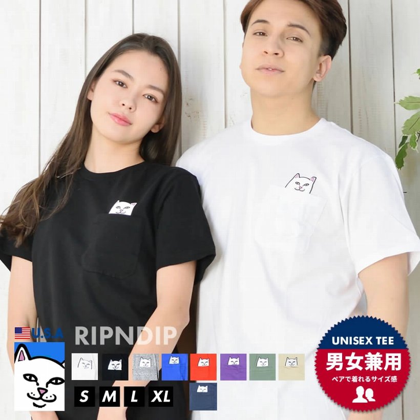 Ripndip リップンディップ 半袖 Tシャツ メンズ 胸ポケット 猫 ネコ ストリート系 スケーター ファッション 通販 Rdtt012