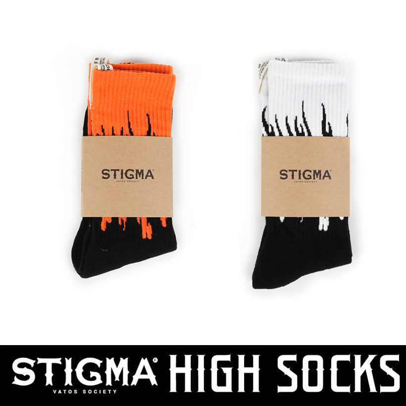 Stigma Vatos Society スティグマ ソックス 靴下 Flame Skate Socks 韓国 ヒップホップ ストリート系 ファッション 通販 Sgat003