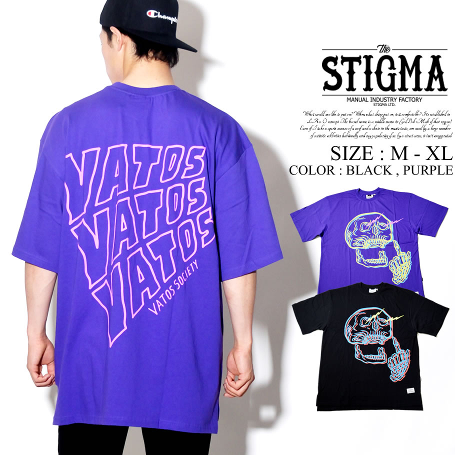 Stigma Vatos Society スティグマ 半袖tシャツ 韓国 ヒップホップ ストリート系 ファッション Sgtt006