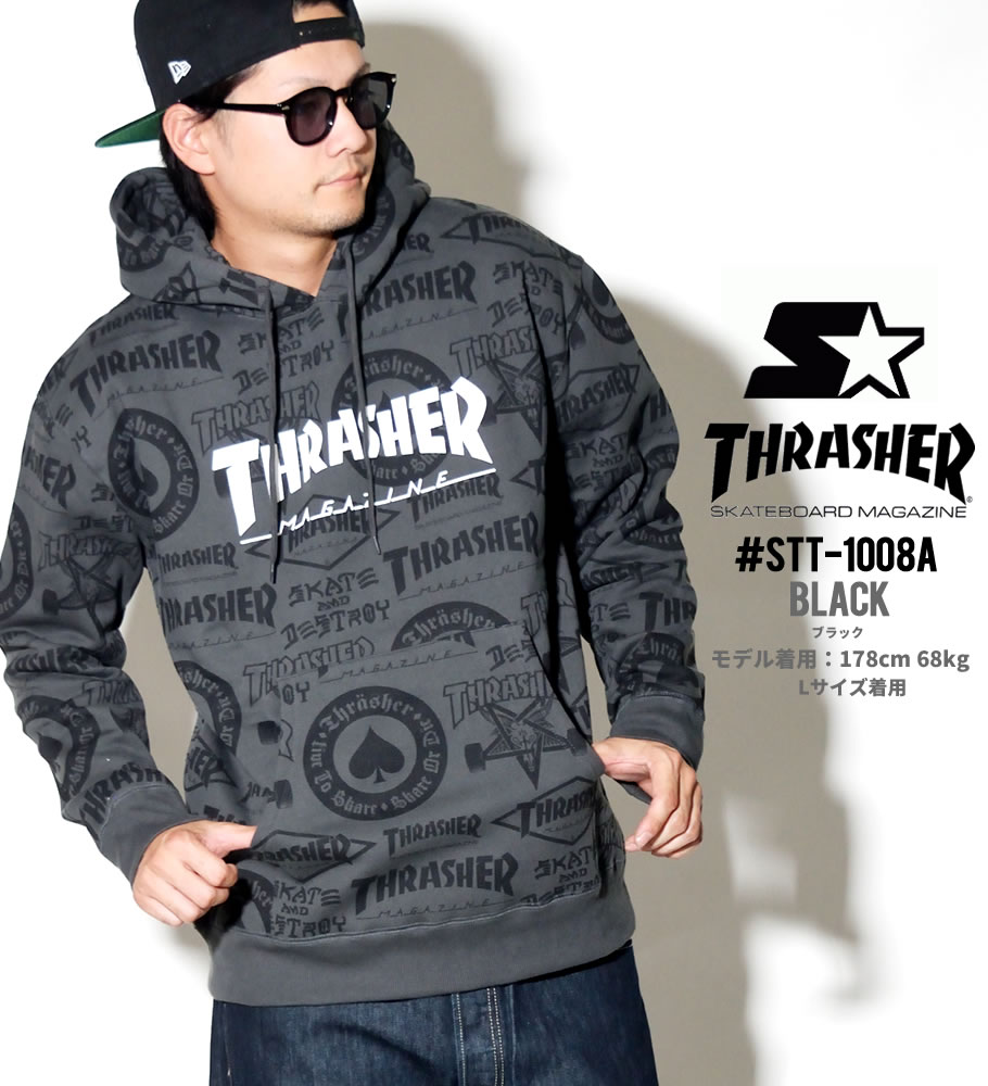 Thrasher Starter スラッシャー スターター パーカー メンズ プルオーバー ロゴ スケボー スケーター スケート ストリート系 ファッション Stth 1008a 服 通販