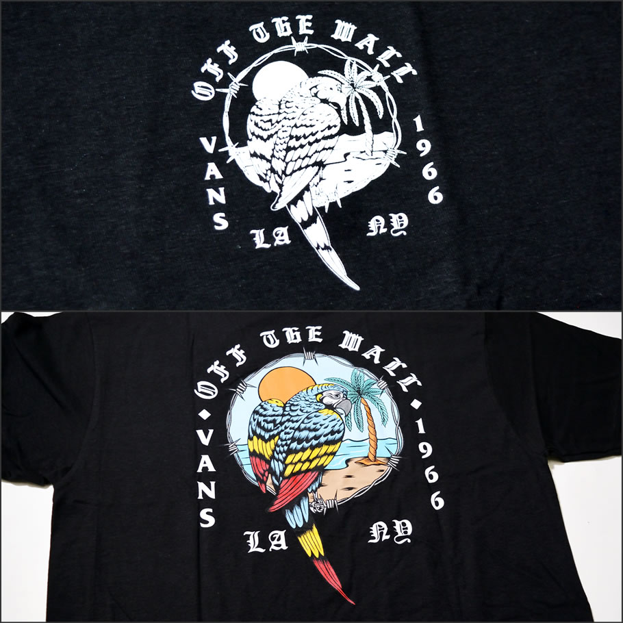 Vans バンズ Tシャツ メンズ 半袖 オウム 鳥 スケーター ストリート系 ファッション Vntt021